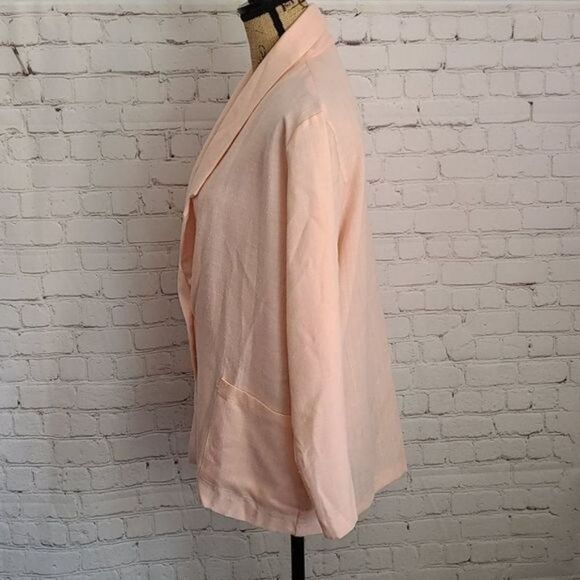 Vintage 80s Salmon Pink Lightweight Blazer Classic Career - Picture 4 of 15